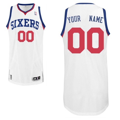 Youth Adidas Philadelphia 76ers Customized Authentic White Home NBA Jersey